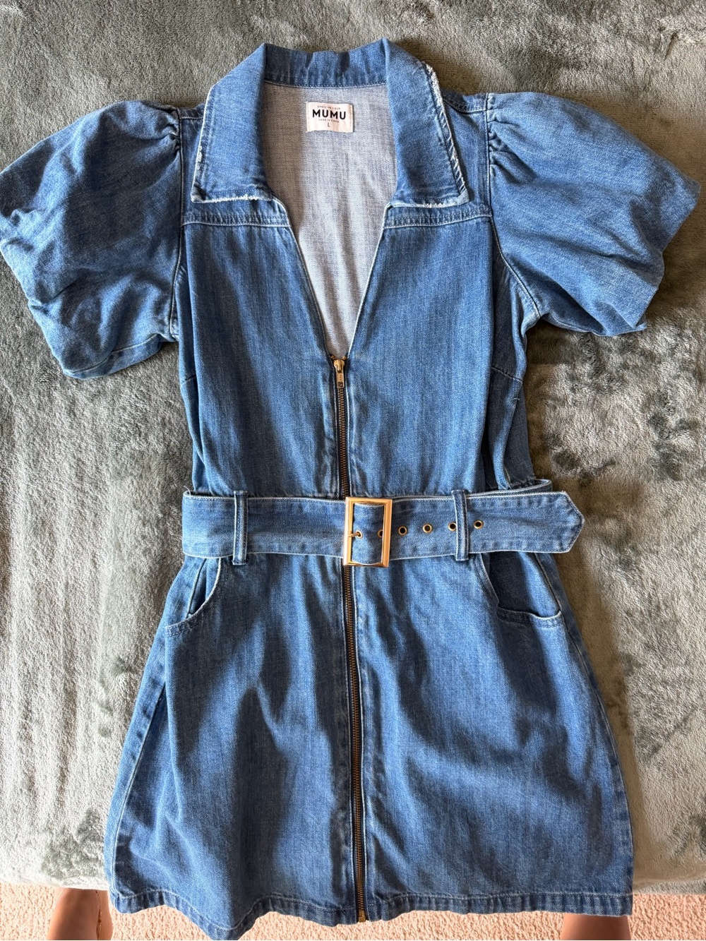 Show Me Your Mumu Oxford Mini Dress in Stormy Blue - Picture 2 of 2